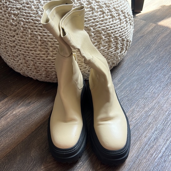 Zara Cream Boots - Picture 2 of 8